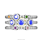 Sterling Silver Semi Mount Ring Setting Round RD 4x4mm 3 Band Ring DHJ